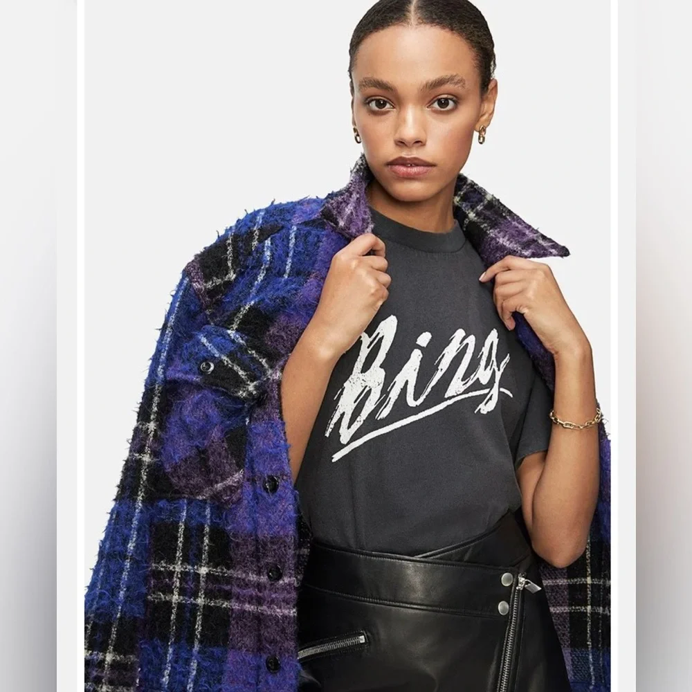 Anine Bing “Lili Tee” Basic Black Short Sleeve - Picture 2 of 7